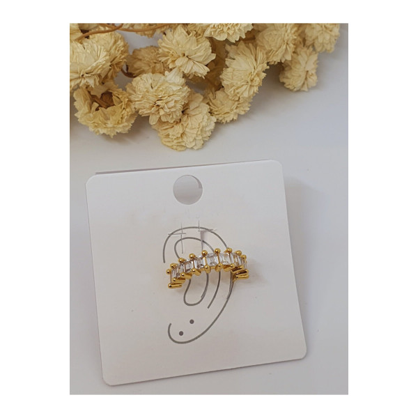 Zirkon Taşlı Gold Kıkırdak Küpe