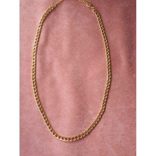 Yassı Oval Gold Kolye