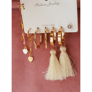 Set Püskül Gold Küpe...