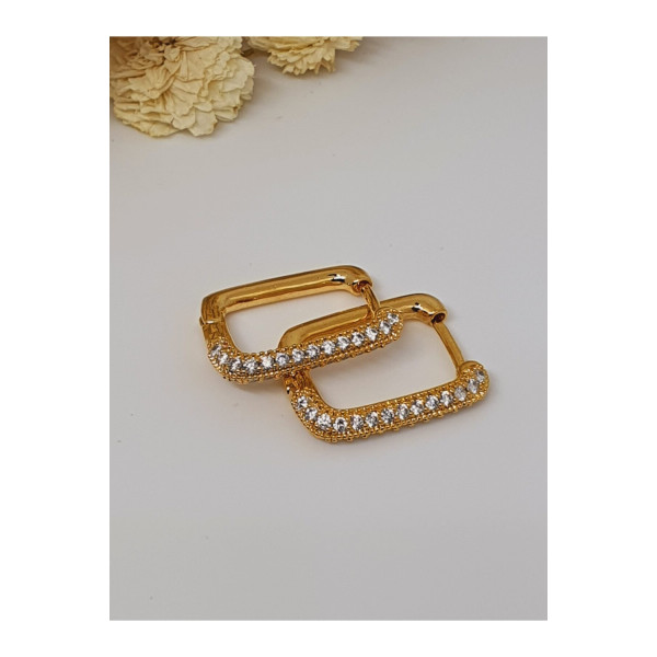 Gold Taşlı Small Küpe