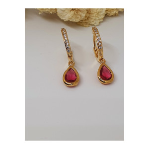Pembe Taşlı Gold Küp...