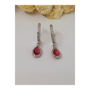 Pembe Taşlı Silver K...