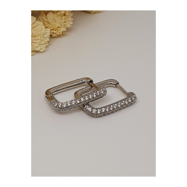 Silver Taşlı Small Küpe