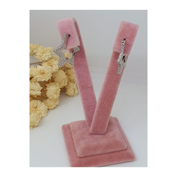 Silver Zirkon Taşlı Küpe