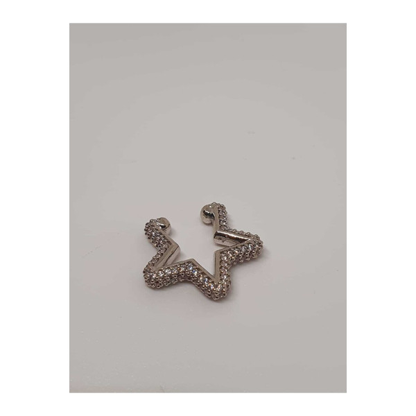 Yıldız Taşlı Silver Kıkırdak Küpe 